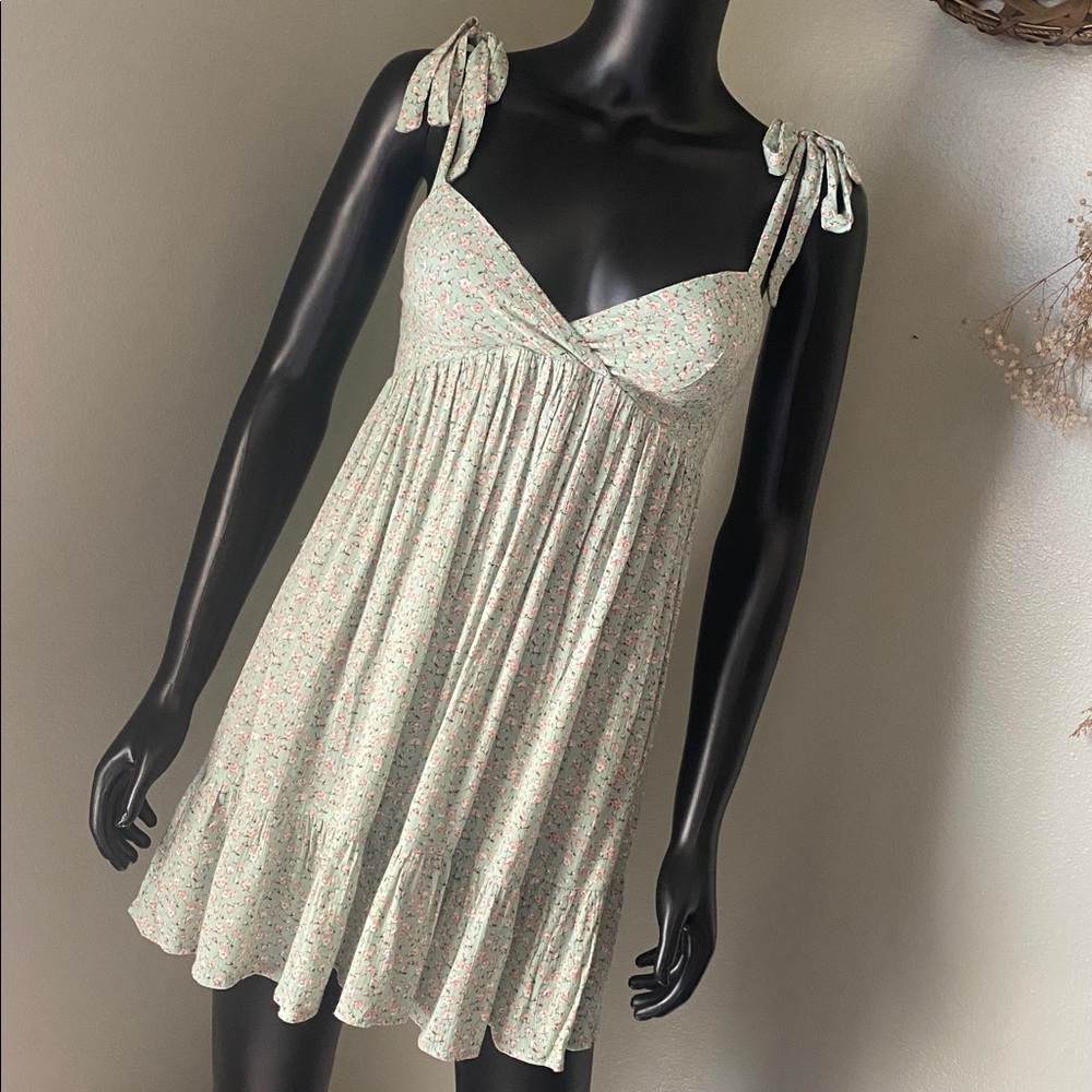 RSQ Sage Floral Babydoll Dress NWTs